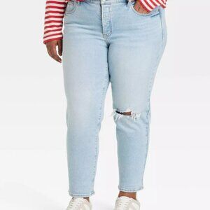 NWT Universal Thread 17S Blue Women's Mid-Rise 80's Slim Fit Jeans Stretch